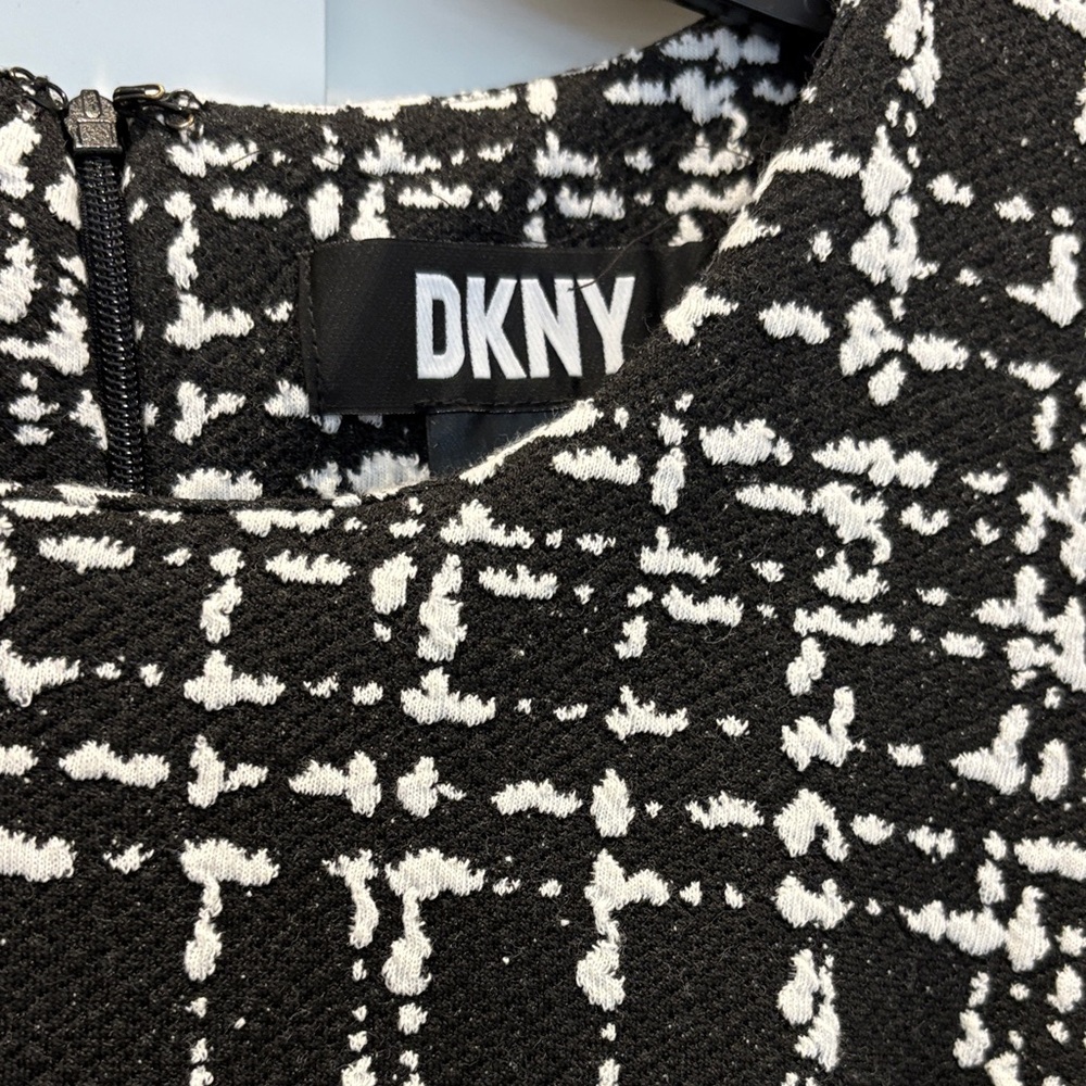 DKNY size 12 tweed Elegant Black and White Women's Dress - Picture 2 of 3